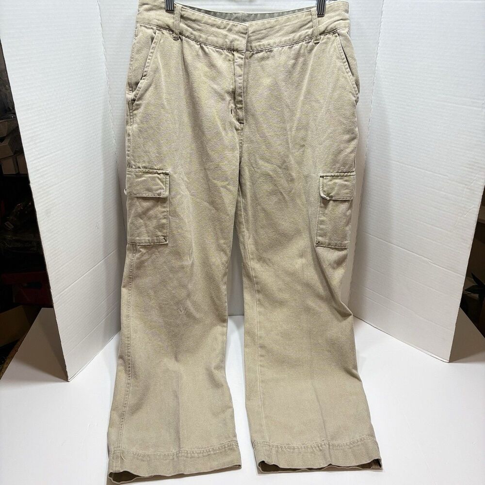 Vintage Woolrich Canvas Khaki Cargo Pants Womens Size 12 Y2K Streetwear